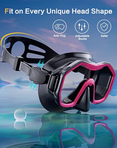 Snorkeling Gear for Adults, Kwambiri Dry-Top Snorkel Mask, 180°Panoramic Wide View Snorkel Mask Adult Snorkel Set for Snorkeling Scuba Diving Swimming Travel