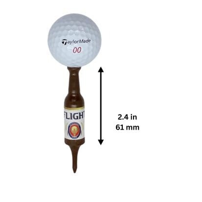 Beer Bottle Golf Tees, Virtually Unbreakable and Recyclable Plastic Golf Tee 6 Pack, Golf Gift for Men, Bachelor Party Novelty Gift, for Golfers,3-1/4" Tall