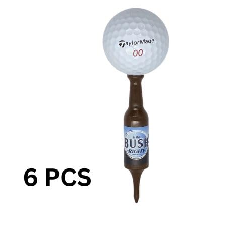 Beer Bottle Golf Tees, Virtually Unbreakable and Recyclable Plastic Golf Tee 6 Pack, Golf Gift for Men, Bachelor Party Novelty Gift, for Golfers,3-1/4" Tall