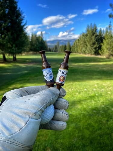 Beer Bottle Golf Tees, Virtually Unbreakable and Recyclable Plastic Golf Tee 6 Pack, Golf Gift for Men, Bachelor Party Novelty Gift, for Golfers,3-1/4" Tall