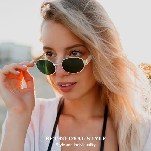 Retro Oval Sunglasses for Women Trendy Designer Sun Glasses Womens Shades Fashion Accessories for 2024 IF3455