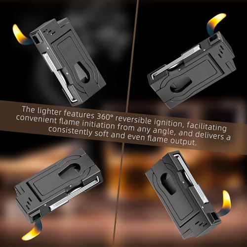 FANKAI Multifunctional Pipe Lighter, Built-in Pipe Stand, 3 in 1 Cleaner Tools, Refillable Butane Lighter with Angled Soft Flame, Handy Gas Lighter for Pipe Gift