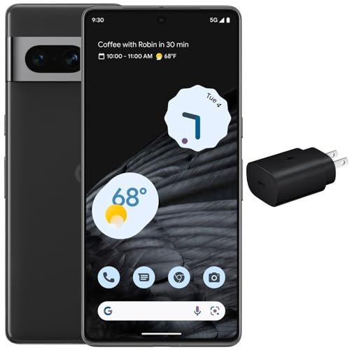 Google Pixel 7 Pro 5G (128GB, 12GB) 6.7" AMOLED, 4K 50MP Camera (US Model Fully Unlocked for Verizon, T-Mobile, AT&T, Global) (w/25W Fast Charger, Obsidian)