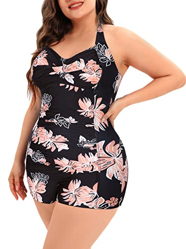 Women's Plus Size Bathing Suits One Piece Swimsuit Women Tummy Control Vintage Ruched Swimwear