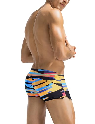 COOFANDY Mens Swim Trunk Swimwear Bathing Suit Swim Brief Square Leg Board Short S-3XL