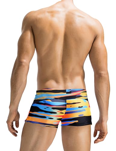 COOFANDY Mens Swim Trunk Swimwear Bathing Suit Swim Brief Square Leg Board Short S-3XL