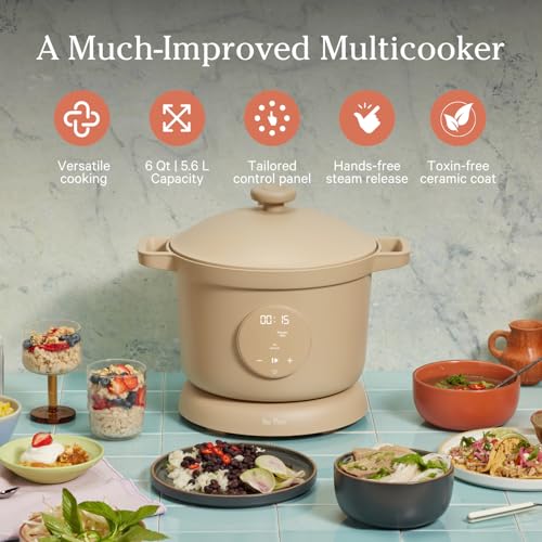 Our Place Dream Cooker | 6-quart Multicooker | 4 Versatile Modes | Pressure Cook, Slow Cook, Sear & Saute, Keep Warm | Hands-Free Steam Release | Tailored Control Panel | Steam