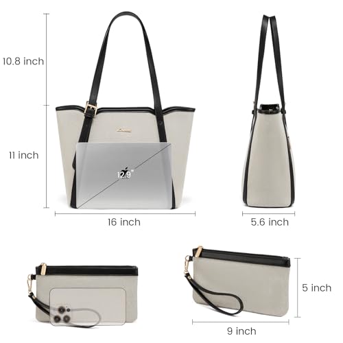 LOVEVOOK Womens Purses and Handbags Designer Tote Purse for Women Canvas Hobo Satchel Shoulder Bag with Compartment