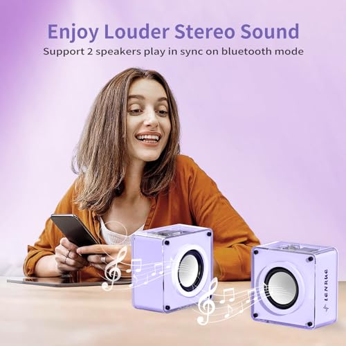 LENRUE Mini Bluetooth Speaker,Wireless Portable Speakers,5W Small Speaker with Clear Sound,Support TWS/TF Card,Lanyard Design for Hiking, Biking, Trip,Gift for Men/Women/Boys/Girls/Teenagers