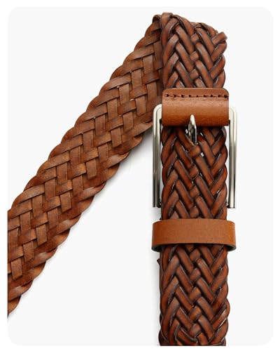 CHAOREN Belts for Men - 1 3/8" Casual Braided Belts Men for Jeans - Handcrafted Weaving and Softness