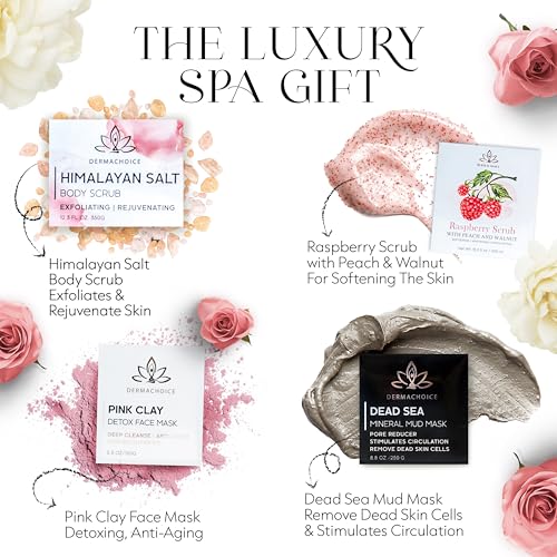 Luxury Spa Gift Set for Women - 9 Piece Self Care Package for Women, Birthday Gifts for Women - Full Size Spa Set with Plant-Based Superfoods, Minerals, & Vitamins - Gifts for Her Box