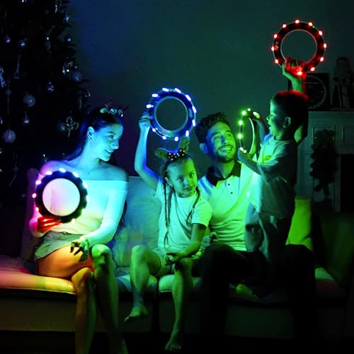 TOSY Flying Ring - 12 LEDs, Super Bright, Soft, Auto Light Up, Safe, Waterproof, Lightweight Frisbee, Cool Birthday, Camping, Easter Basket Stuffers & Outdoor/Indoor Gift Toy for Boys/Girls/Kids