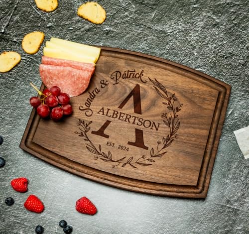 Silverhill Design Customized Love: Personalized Engraved Wood Cutting Boards for Couples - Ideal Gift for Weddings, Anniversaries, Housewarming and Real Estate Closing