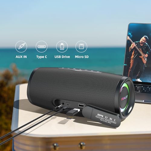 ZEALOT Bluetooth Speaker, Bluetooth Speaker,Portable Speaker with BassUp,IP67 Waterproof Speaker,20H Playtime,Stereo,EQ,Outddor Speaker for Beach,Gifts