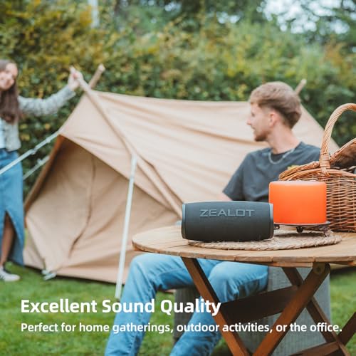 ZEALOT Bluetooth Speaker, Bluetooth Speaker,Portable Speaker with BassUp,IP67 Waterproof Speaker,20H Playtime,Stereo,EQ,Outddor Speaker for Beach,Gifts