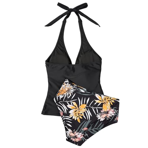 SUUKSESS Women Sexy Halter Tankini Bathing Suit Slimming Tummy Control Swimsuit