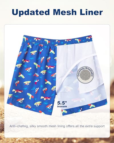 SURF CUZ Mens Swim Trunks 5 Inch Swim Shorts Quick Dry Bathing Suits for Men Beach Shorts Mesh Lining Swimming Trunks