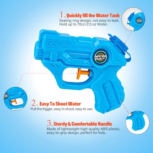 Water Guns for Kids, Squirt Guns Mini Water Blaster Small Water Pistol Toys for Boys Girls Toddlers, Ideas Gift Toys for Summer Outdoor Swimming Pool Beach Water Fighting Toys