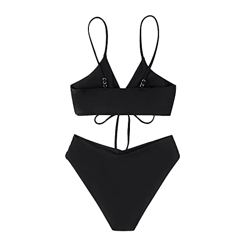 Sexy Bikini Set High Cut Swimsuit Set for Women Tie Knotte Bathing Suit 2 Piece