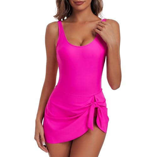 Century Star One Piece Swimdress Swimsuits for Women with Skirt Tummy Control Swim Dresses Bathing Suit Swimwear