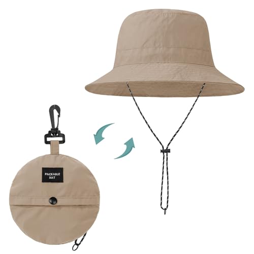 Durio Waterproof Bucket Hat for Women UPF 50+ Sun Hat UV Protection Packable Rain Hats for Women Lightweight Hiking Hat