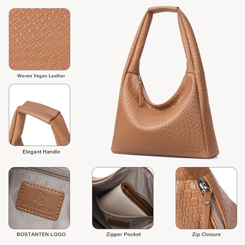 BOSTANTEN Shoulder Purses for Women Trendy Summer Hobo Bag Vegan Leather Handbags