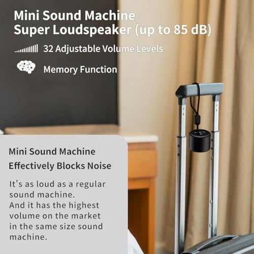 Mini Portable Sound Machine White Noise Machine with 30 Soothing Sounds Travel Sleep Brown Noise Machine for Adults Kids Baby Rechargeable Loud Speaker Noise Canceling Machine for Office Privacy Home