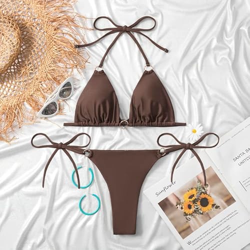 Women's Bikini Set Thong Cheeky Two Piece Swimsuite Sexy Bathing Swimwear