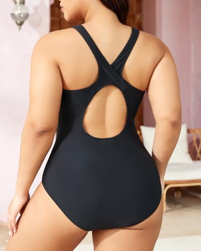 Tempt Me Women Athletic One Piece Swimsuits Sporty Racerback Bathing Suits Full Coverage Modest Swimwear