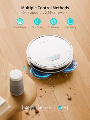 HONITURE Robot Vacuum and Mop Combo, 4000pa Strong Suction, G20 Robot Vacuum Cleaner with Self-Charging, 150Mins Max, App&Remote&Voice Control, Super-Slim, Ideal for Pet Hair