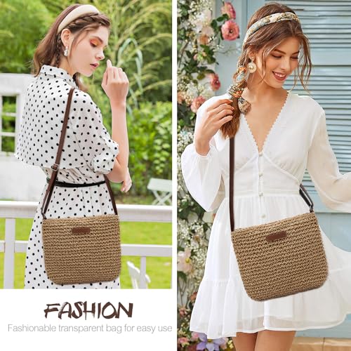 Straw Clutch Bags for Women Shoulder Bag Crossbody Bag Summer Beach Straw Bag Hand-Woven