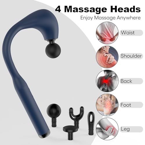 Massage Gun with Extended Handle Revolutionary U-Shaped Back Massager for Pain Relief Deep Tissue Body Massager for Neck,Shoulder,Leg-Reach Every Muscle with Ease