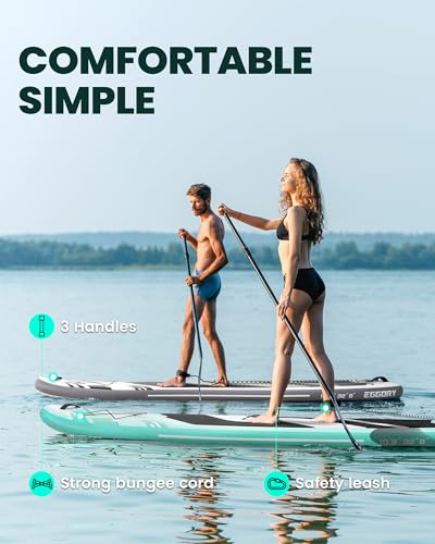 Inflatable Paddle Board, 11'x32 x6 Stand Up Paddle Board, Sup Board with Removable Fin, Floating Paddle, Hand Pump, Waterproof Bag, Traveling Board