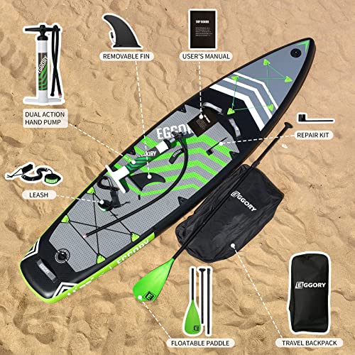 Inflatable Paddle Board, 11'x32 x6 Stand Up Paddle Board, Sup Board with Removable Fin, Floating Paddle, Hand Pump, Waterproof Bag, Traveling Board