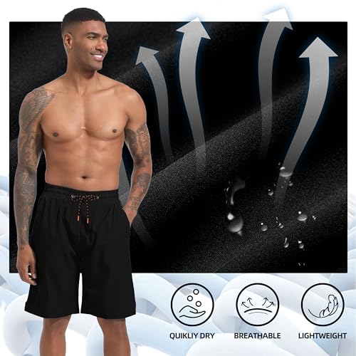 Men's Swim Trunks Quick Dry Board Shorts with Zipper Pockets Beach Shorts Bathing Suits for Men - No Mesh Liner