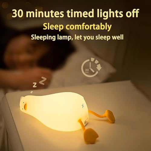 Lying Flat Duck Night Light, LED Squishy Duck Lamp