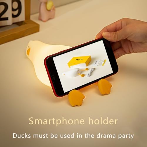 Lying Flat Duck Night Light, LED Squishy Duck Lamp