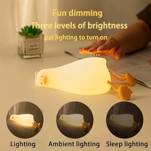 Lying Flat Duck Night Light, LED Squishy Duck Lamp