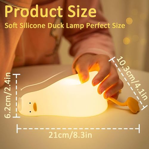 Lying Flat Duck Night Light, LED Squishy Duck Lamp