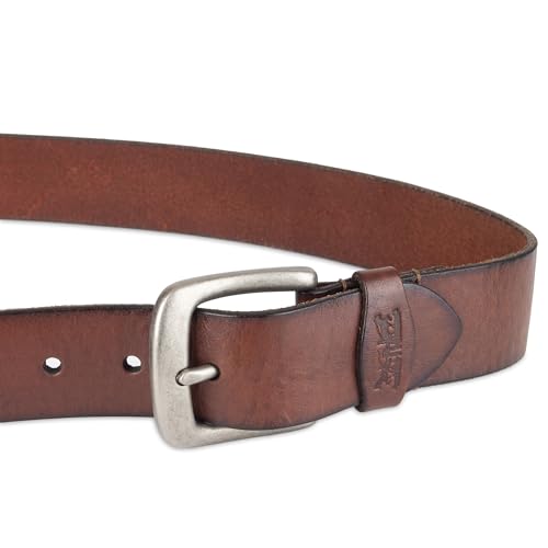 Levi's Men's Casual Leather Belt, Tan Burnish, Large (38-40)