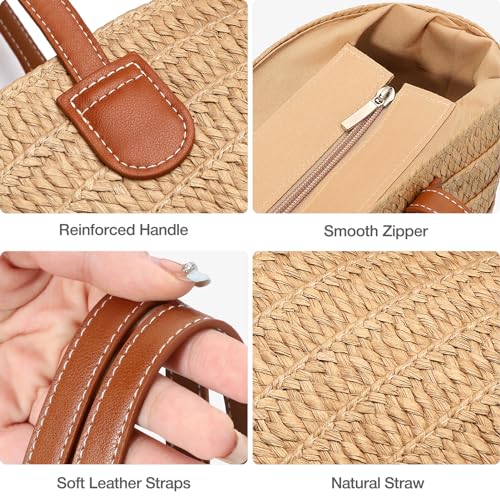 Hommtina Straw Bag Womens Straw Beach Bag Crossbody Shoulder Bags Vacation Purse Straw Purse for Summer