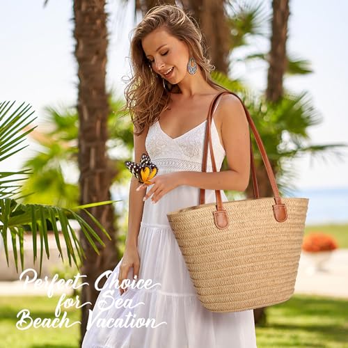 Hommtina Straw Bag Womens Straw Beach Bag Crossbody Shoulder Bags Vacation Purse Straw Purse for Summer