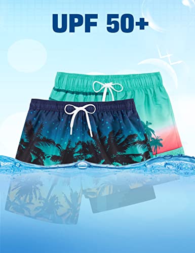 TUONROAD Mens Swim Trunks with Compression Liner 2 in 1 Board Shorts 9 Inch Quick Dry Swimming Trunks with Pockets