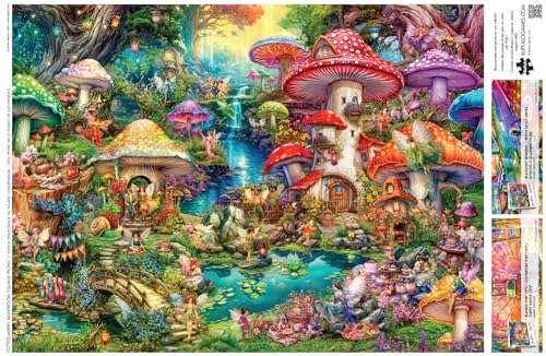 Buffalo Games - Aimee Stewart - Merry Mushroom Village Picnic - 1000 Piece Jigsaw Puzzle for Adults Challenging Puzzle Perfect for Game Nights - Finished Puzzle Size is 26.75 x 19.75