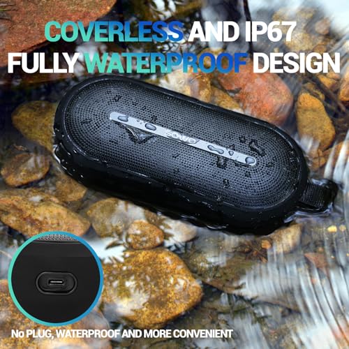 SOWO Portable Bluetooth Speaker with Powerful Bass - Wireless Speaker with Partyboom Technology - 30W, IP67 Waterproof - Stereo Sound for Outdoor, Camping and Travel Use - Black