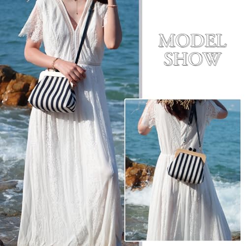 New Summer Purses for Women 2024,Beach Crossbody Bag for Summer Vacation,Canvas Woven Bag Clutch