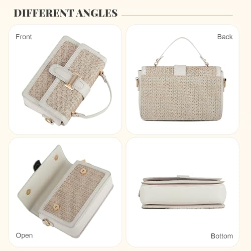 Oweisong Summer Straw Handbags for Women 2024 Spring Purses Trendy Woven Crossbody Bags Vacation Beach Shoulder Clutch Bag