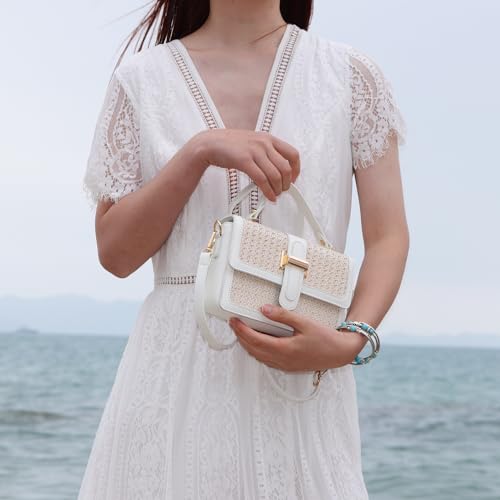 Oweisong Summer Straw Handbags for Women 2024 Spring Purses Trendy Woven Crossbody Bags Vacation Beach Shoulder Clutch Bag