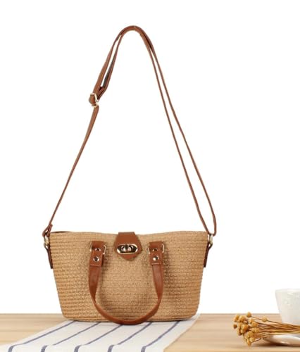 Straw Bags for Women Small Tote Handbags Shoulder Bag Crossbody Stylish Summer Beach Purses 2024