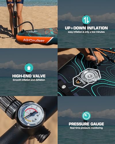 11'6"×35"×6" Extra Wide Inflatable Paddle Board, Stand Up Paddle Board, Sup Board for 450lb Capacity with Removable US Fin, 100L Backpack, Floating Paddle, 5L Waterproof Bag, Safety Leash